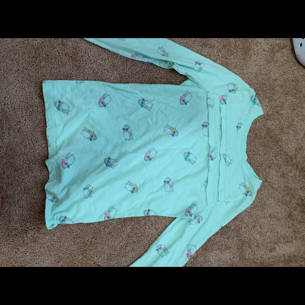 Ruffled penguin long sleeve shirt